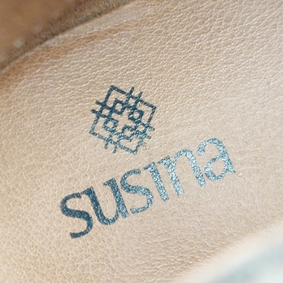 Susina Brown Leather Side Zipper Wedge Ankle Boots V680 - Picture 10 of 13